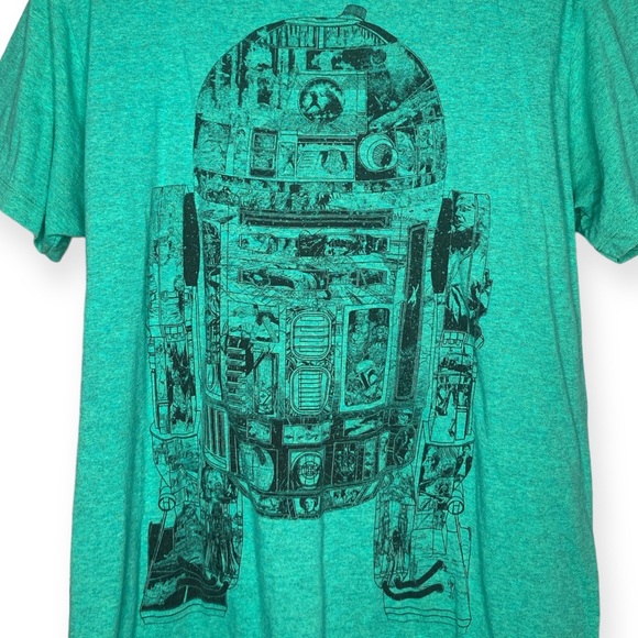 Fifth Sun L Star Wars R2 D2 Robot Action Print Graphic Tee Green St. Patrick’s - Picture 2 of 6